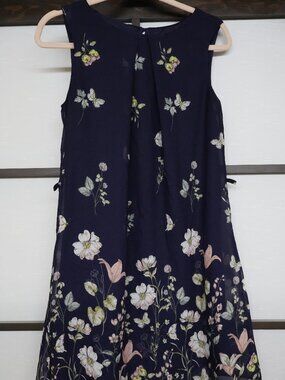 Primark Dark Blue Floral Dress Size 6 (USA) Summer Dress